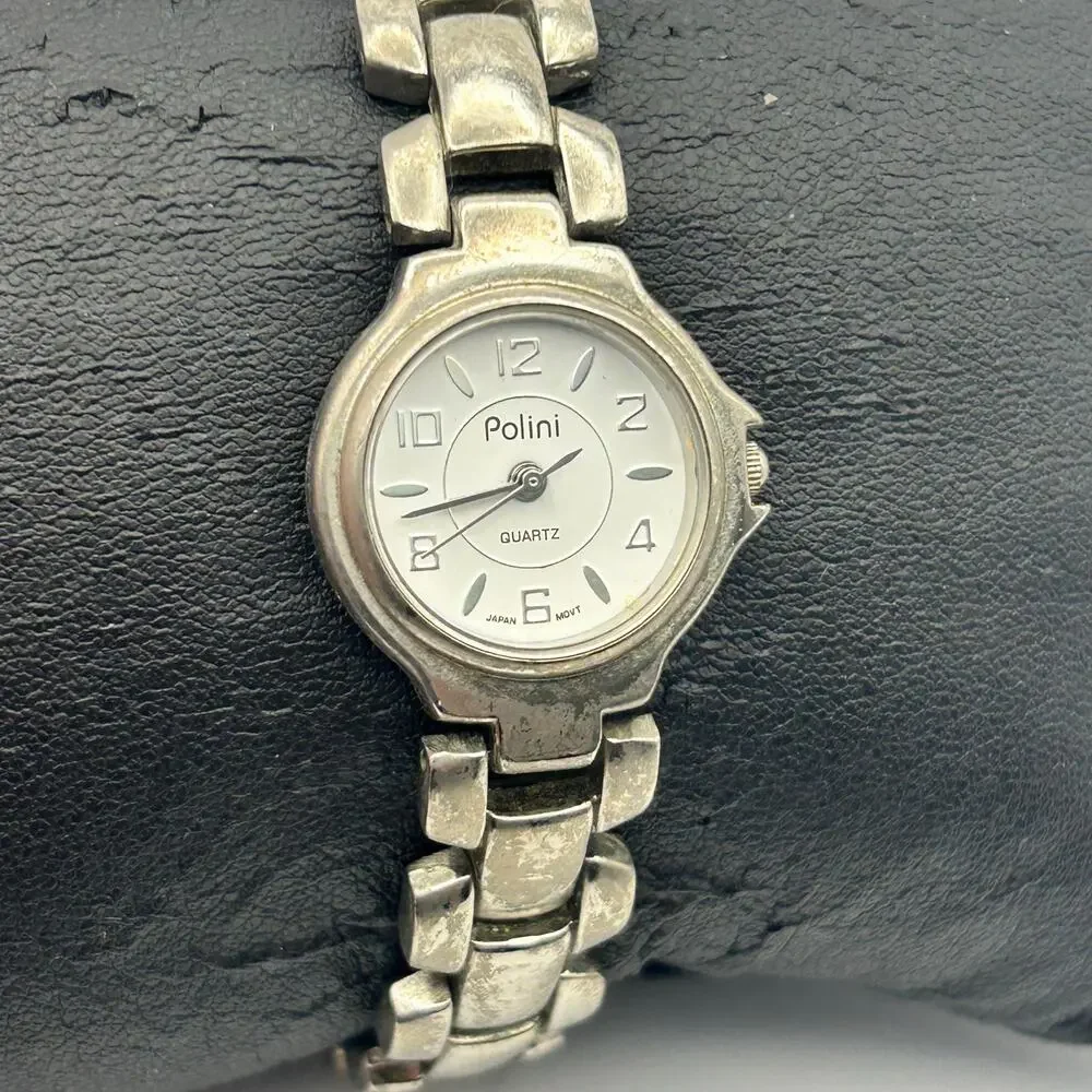 Polini Silver Stainless Steel Women’s Watch Working New Battery
